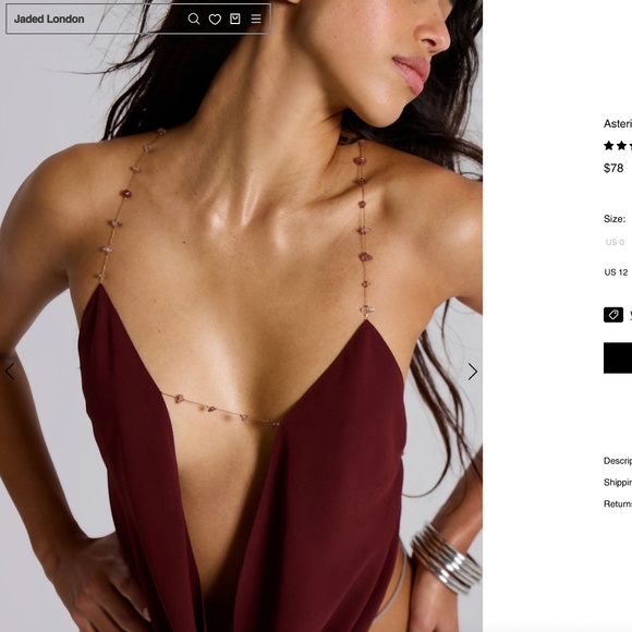 Jaded London Asteria Backless Cowl Top in Burgundy - Picture 1 of 2